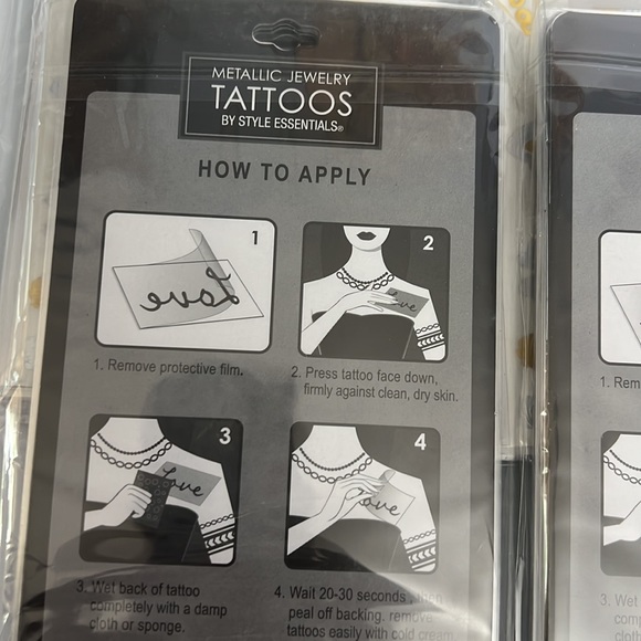 7 JEWELRY FLASH METALLIC TATTOO Temporary Henna Waterproof Transfer Gold/ Silver - Picture 5 of 6